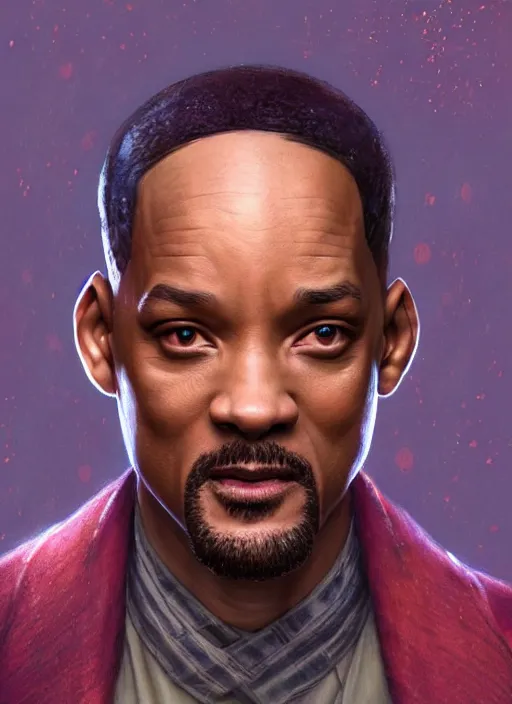 Image similar to will smith as oscar diggs, intricate, d & d, fantasy, art nouveau, digital painting, trending on artstation, sharp focus, illustration, global illumination, ray tracing, art by artgerm and greg rutkowski and ruan jia