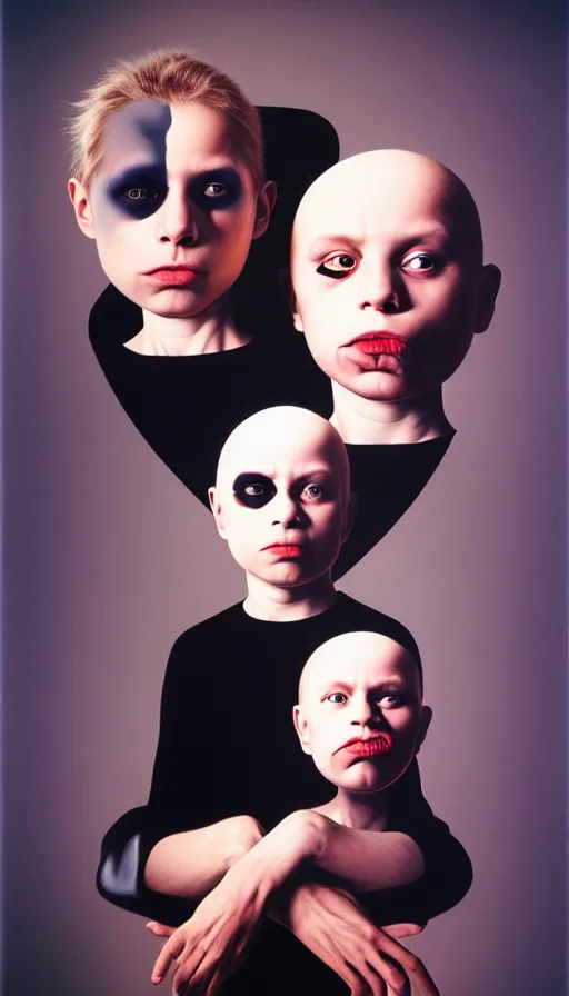 Image similar to the two complementary forces that make up all aspects and phenomena of life, by Gottfried Helnwein