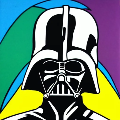 Image similar to darth vader, pop art