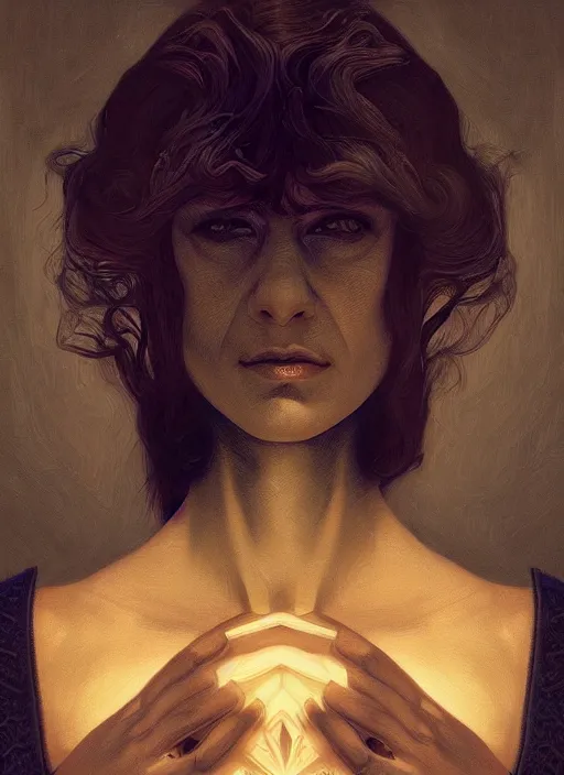 Image similar to symmetry!! david lynch, director of twin peaks, male, machine parts embedded into face, intricate, elegant, highly detailed, digital painting, artstation, concept art, smooth, sharp focus, illustration, art by artgerm and greg rutkowski and alphonse mucha, 8 k