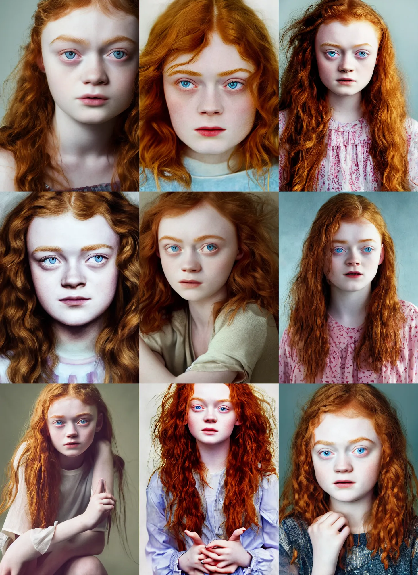 Prompt: portrait of sadie sink by Dmitry Ageev