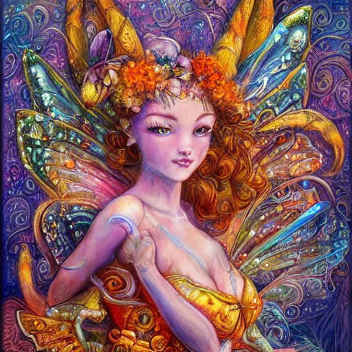Prompt: a crab fairy, art by josephine wall, intricately detailed, highly detailed, fantasy, whimsical, trending on artstation