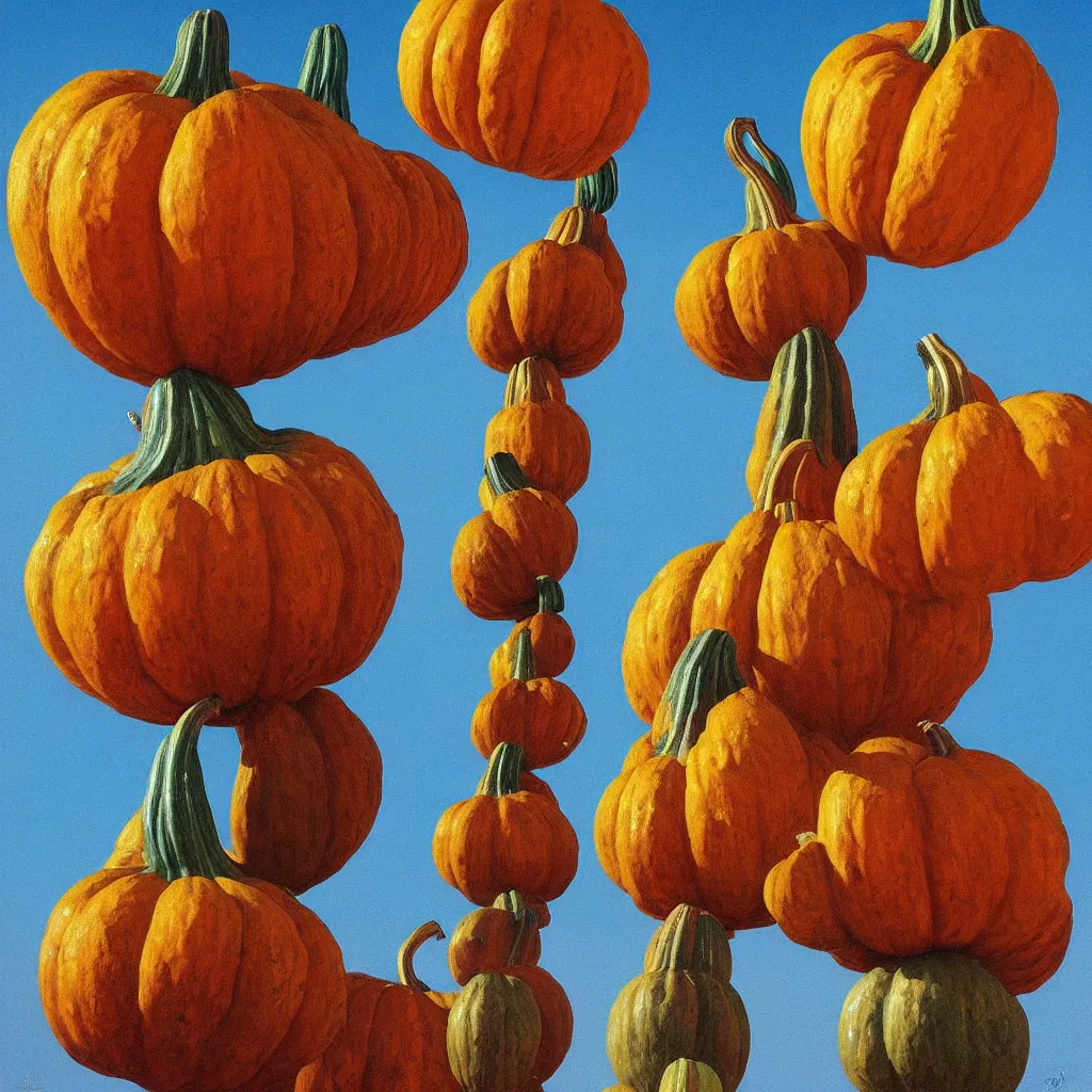 Prompt: a single! colorful! gourd tower clear empty sky, a high contrast!! ultradetailed photorealistic painting by michael whelan, hard lighting, masterpiece