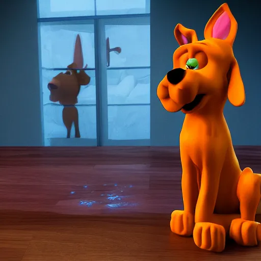 Prompt: 3D render of Scooby Doo, trending in artstation
