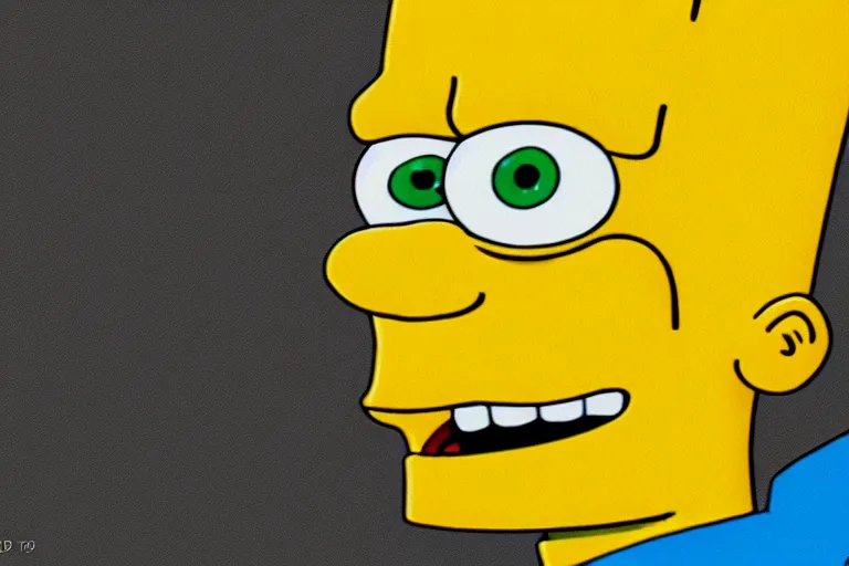 Image similar to detailed 8 k close up photo of bart simpson