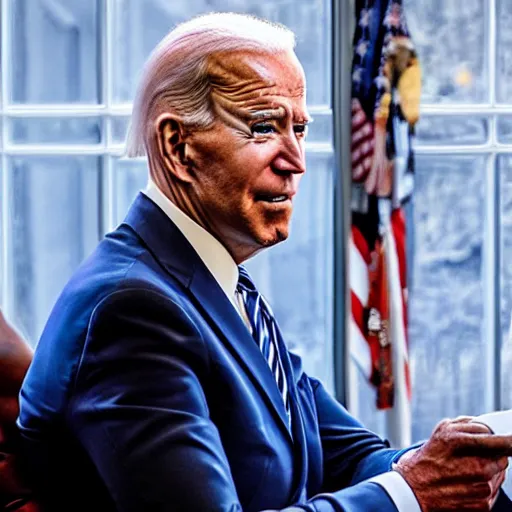 Image similar to joe biden sitting on a toilet looking at his phone, secret peekhole photo.