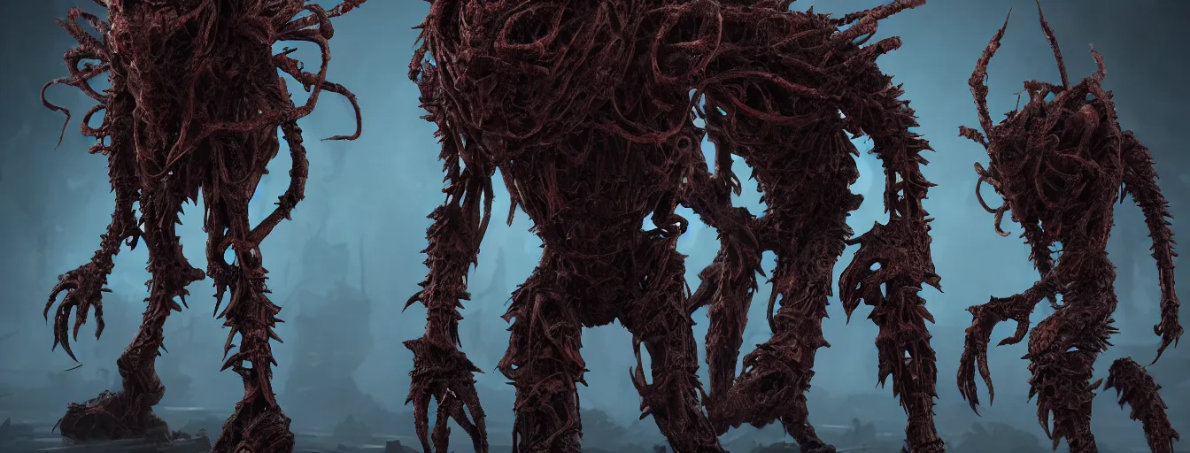 Image similar to hive mind sentinel character sheet, scorn themed dark sf biomechanical, intricate artwork masterpiece, ominous, dramatic horror cinematic lighting, volumetric 8 k, octane render, 8 k