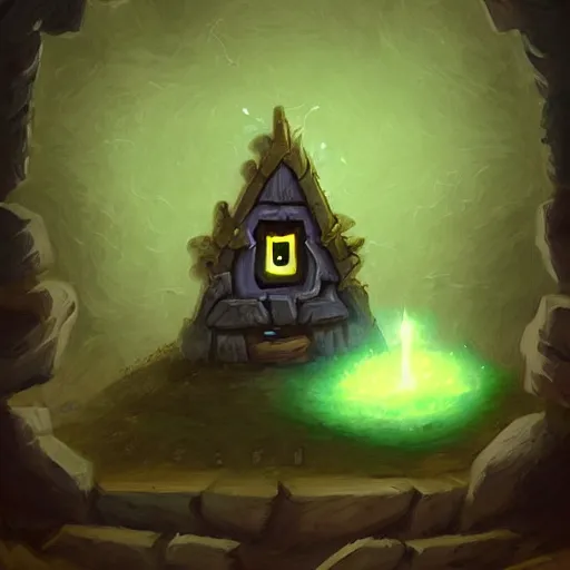 Image similar to a glowing simple giant lock, fantasy digital art, in the style of hearthstone artwork