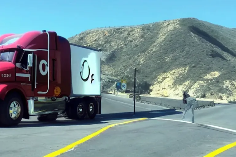 Prompt: Cybertruck on the California pch car commercial