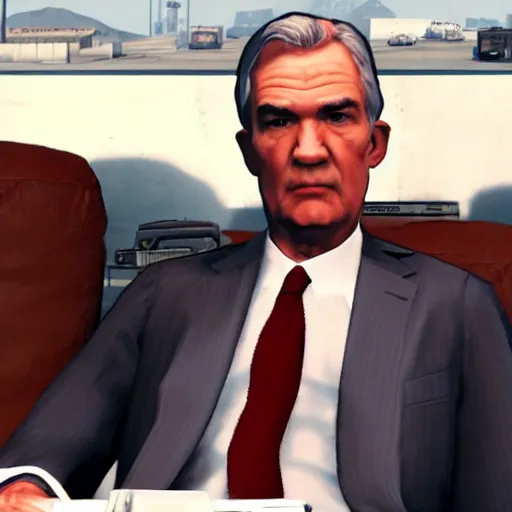 Image similar to Screenshot of Jerome Powell in GTA 5