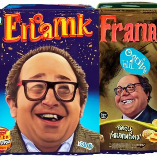 Image similar to frank reynolds on a cereal box