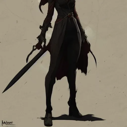 Prompt: female human vampire witch holding a sword, in the style of greg rutkowski, makoto shinkai, trending on artstation, character design, concept art, pretty face, forward facing, highly detailed, digital art, seed : 1 9 2 6 2 5 9 4 0 7