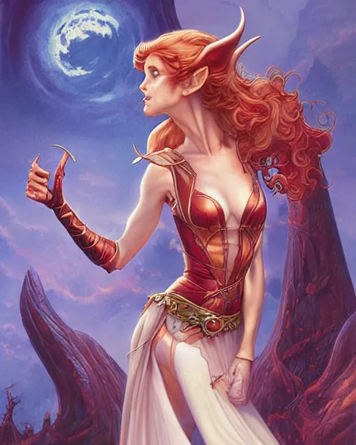 Image similar to a beautiful elf princess by julie bell and Ross Tran and Michael Whelan