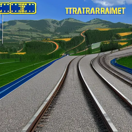 Image similar to Euro track simulator 2022 screenshot, realistic landscape of mid Europe