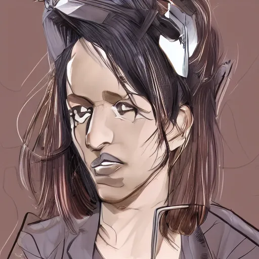 Prompt: female lawyer, business suit, brown neat hair, pixiv, fanbox, trending on artstation, digital painting, portrait, defense attorney, modern, sleek, highly detailed, formal, serious, determined, competent, colorized