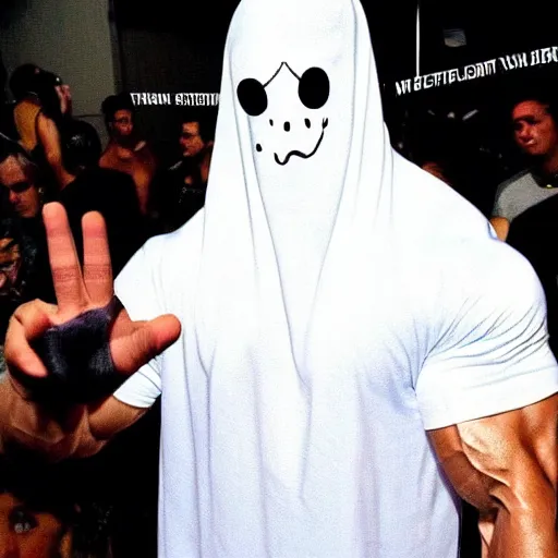 Prompt: john cena as a ghost, you cant see john cena, john cena is invisible to people