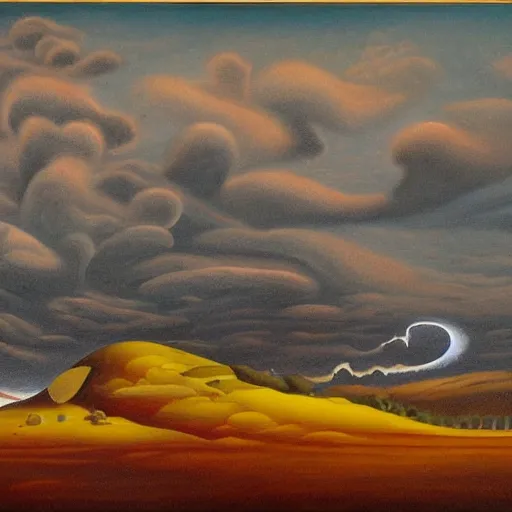 Prompt: the worst day ever, surrealist landscape painting