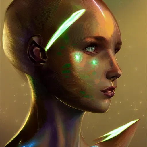 Image similar to hologram, female, beautiful, science fiction, d & d, concept art, sharp focus, illustration, character art,