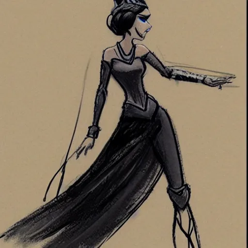 Image similar to milt kahl sketch of victoria justice as princess padme from star wars episode 3