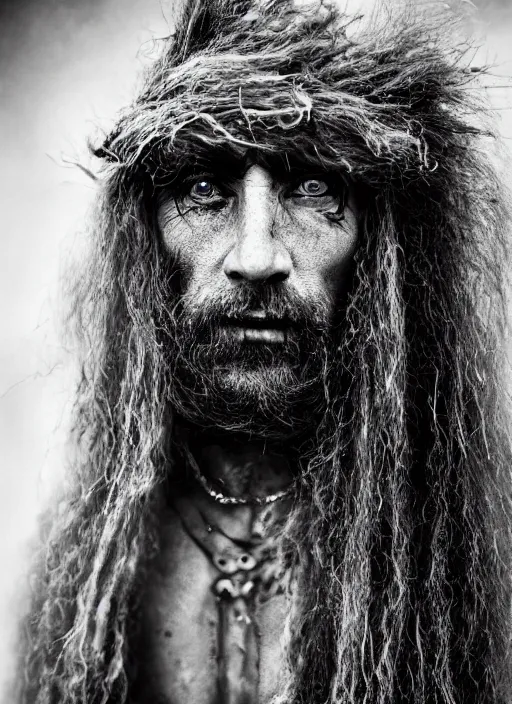 Prompt: Award winning Editorial photo of a medieval Native Liechtensteiners with incredible hair and beautiful hyper-detailed eyes wearing traditional garb by Lee Jeffries, 85mm ND 5, perfect lighting, gelatin silver process