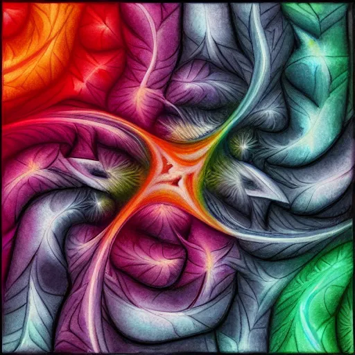 Image similar to Fractal Artwork in the style of Missy Gainer, deviantart, created in watercolor