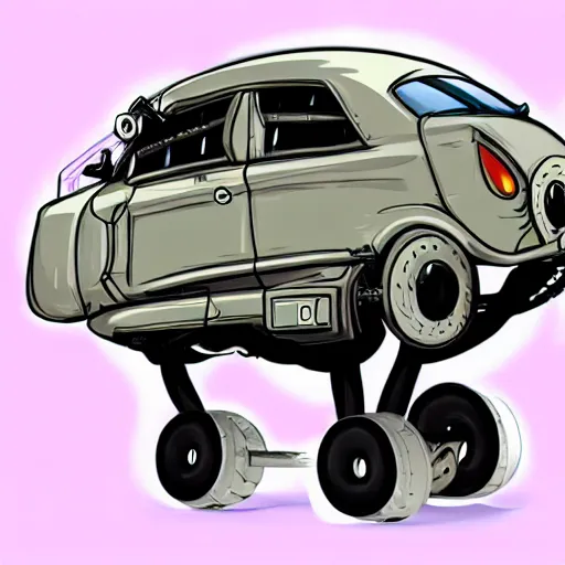 Image similar to grim fandango art style car concept