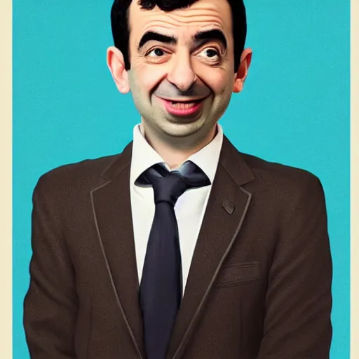 Prompt: detailed portrait of nathan fielder as mr bean, sharp high quality