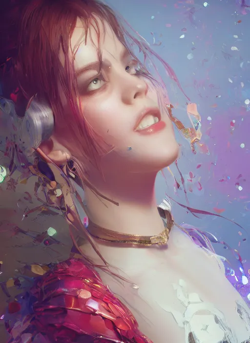 Prompt: liz, smooth vibrancy, high detail texture, lighting, 8 k, hyper detailed, digital art, trending in artstation, cinematic lighting, studio quality, smooth render, unreal engine 5 rendered, octane rendered, art style by popularity _ choi and klimt and nixeu and ian sprigger and wlop and krenz cushart