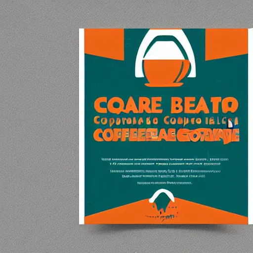 Prompt: square shaped flyer design for a coffee bean roasting company, layout design, teal and orange colour palette, template layout