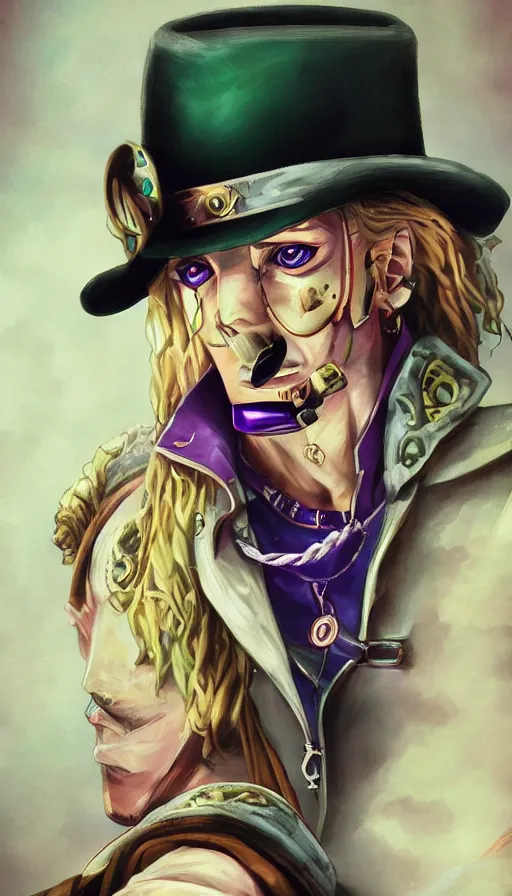 Prompt: gyro zeppeli, jojo's bizarre adventure, official art, character concept, digital paintting, concept art, artstation, 4 k