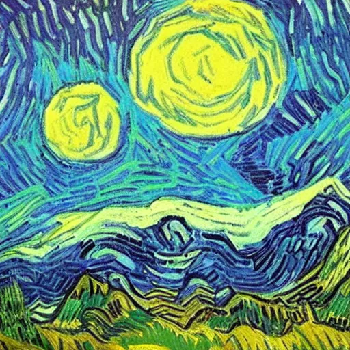 Image similar to beautiful gothic castle landscape in the style of Vincent Van gogh