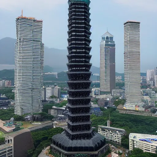 Image similar to A cosplay of Taipei 101