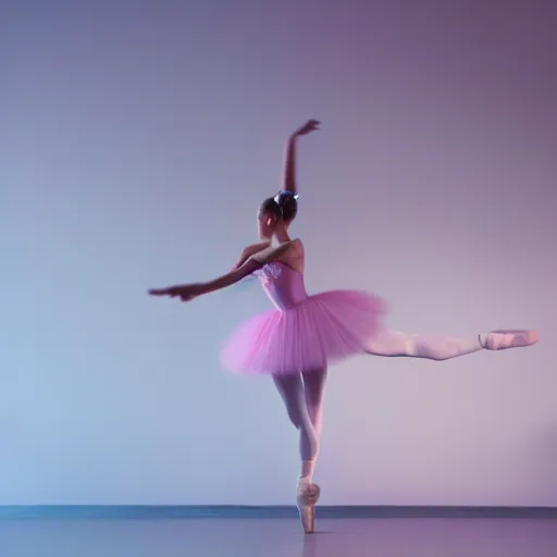 Image similar to ballet photography, motion blur, dreamy, pastel colors