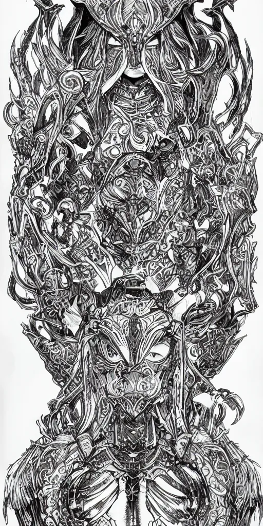 Image similar to a mage from final fantasy 14, intricate, amazing line work, cosmic, psychedelic.