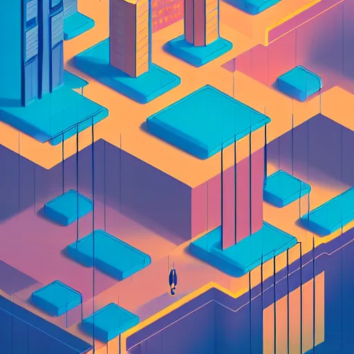 Prompt: isometric cybercity, golden hour by petros afshar and christopher balaskas and marius borgeaud and kiliain eng, 3 0 mm, well proportioned, highly detailed, rule of thirds