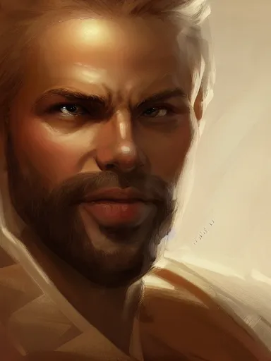 Image similar to a noble man smirking with flirty eyes. relaxed in his chair with crossed arms. intricate, elegant, highly detailed, digital painting, artstation, concept art, sharp focus, illustration, by justin gerard and artgerm, 8 k