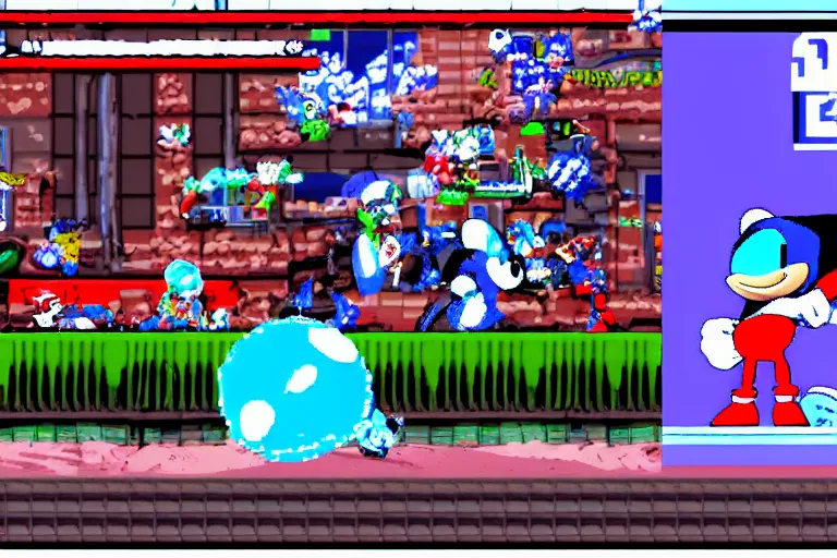 prompthunt: game still sprites of sonic and tails in sonic the