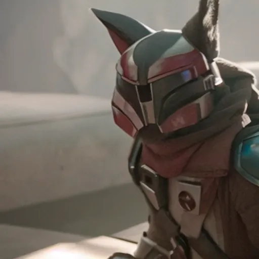 Prompt: a film still of emolga in the mandalorian