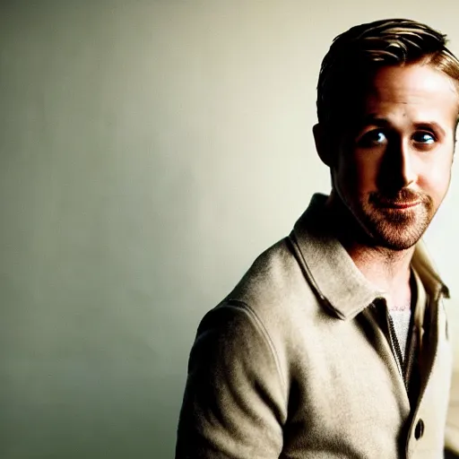 Image similar to closeup portrait of a ryan gosling in a goose suit, natural light, sharp, detailed face, magazine, press, photo, steve mccurry, david lazar, canon, nikon, focus