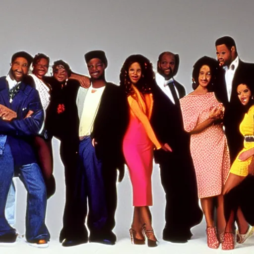 Image similar to the cast of the fresh prince of bel - air 1 9 9 0, publicity photo