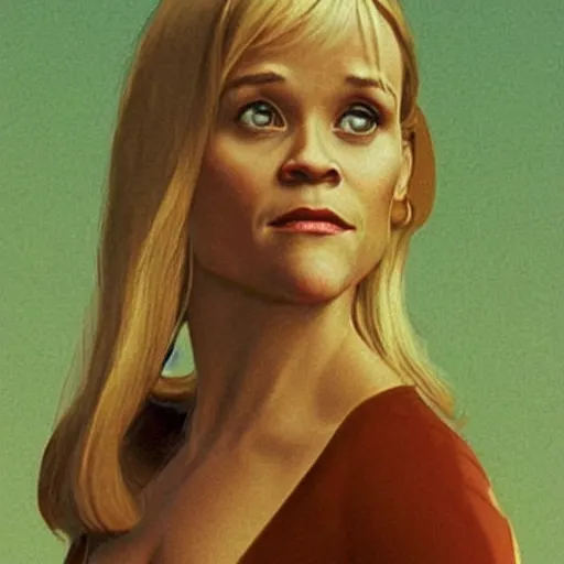 Image similar to “ reese witherspoon retro minimalist portrait by jean giraud, moebius starwatcher comic, sharp, smooth face, 8 k ”