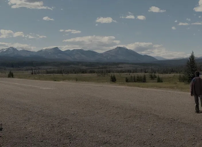 Image similar to First image from Kelly Reichardt's new film Blackadar, starring Mark Rylance as a thrill-seeking alcoholic retiree in a mountain town in 1970s Idaho. Cinematography by Dan Laustsen, shot on Kodak Vision 200T. 8k print.