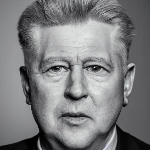 Image similar to augustus aloysius corporate portrait, senior sales marketing acquisitions ceo executive vp, purple green color scheme, professional studio lighting, hyperreal detailed lifelike facial features, corporate portraiture photographed by david lynch