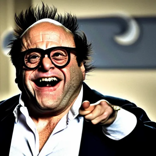 Image similar to danny devito wolverine action pose