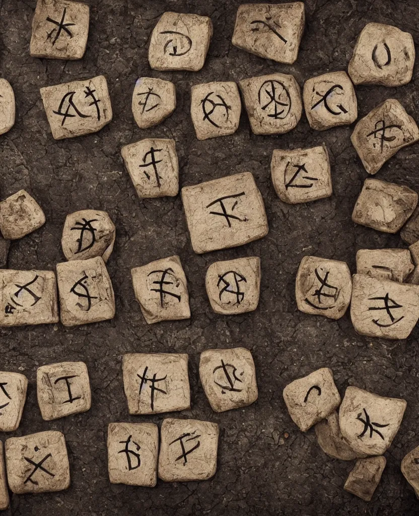 Prompt: a story written in runes