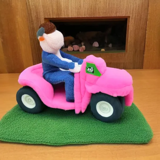 Image similar to a very soft persian pink plush john deere with pluche