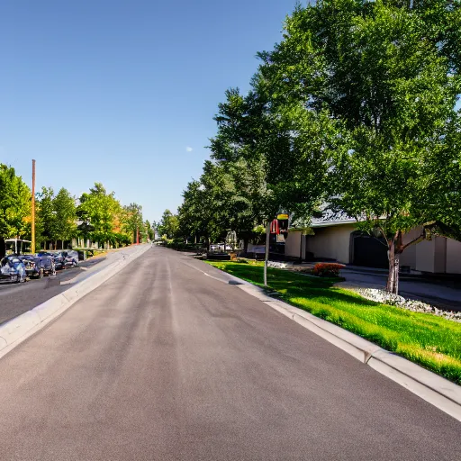 Prompt: photo of a suburban American neighbourhood with the roads and pavements made of pure gold, 4k UHD, 35mm f/5.0 H 576