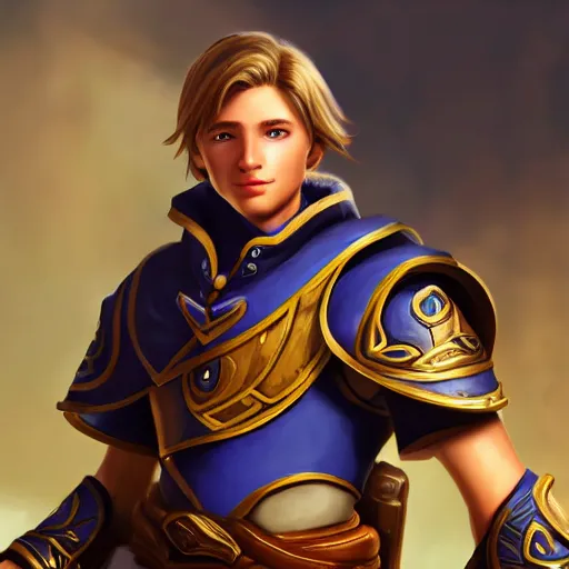 Prompt: anduin wrynn, beatiful young man, photorealistic, ultra detailed, 4 k