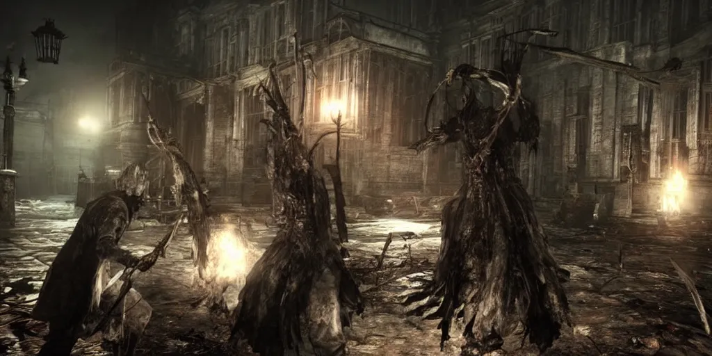 Image similar to mix between bloodborne and condemned criminal origins, terrifying game, shocking, dark