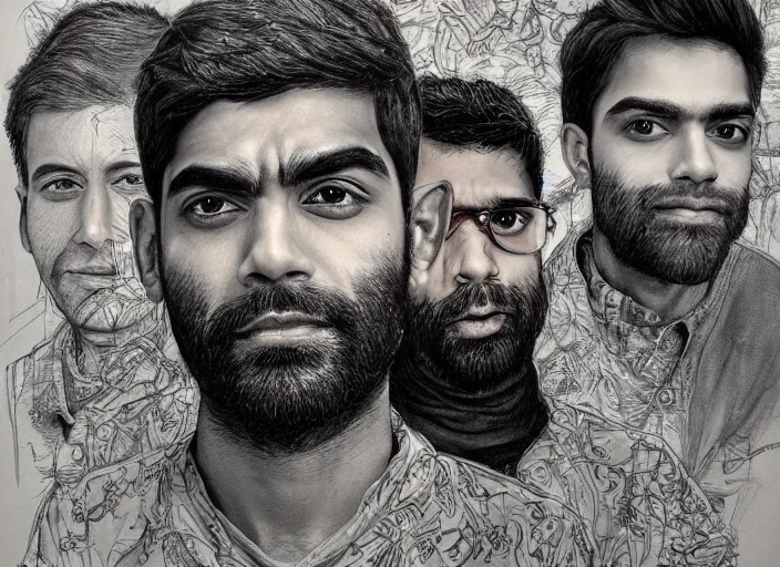 Prompt: a highly detailed beautiful portrait of rahul kohli, james gurney, james jean